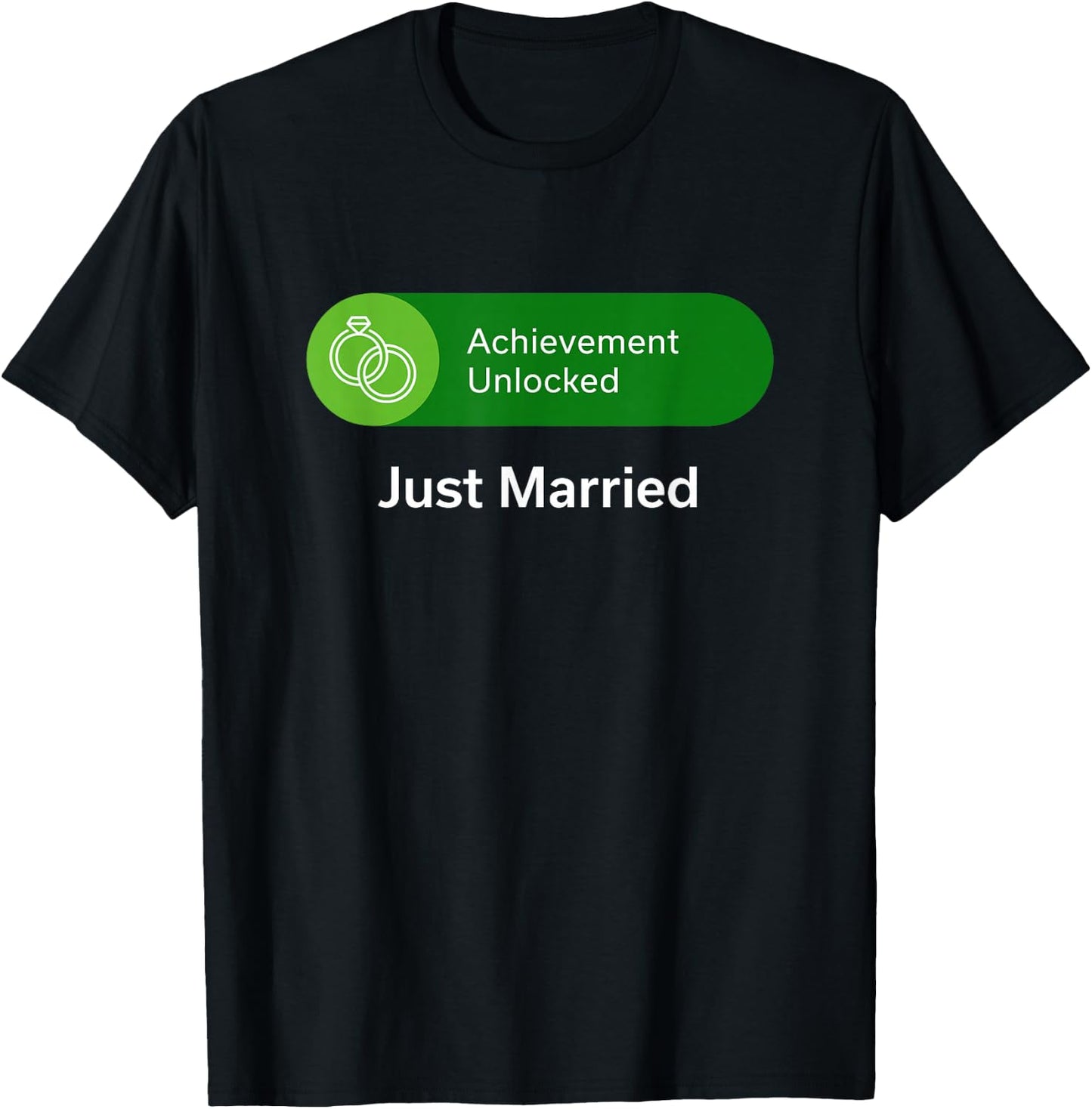 Funny Just Married Shirt for Wedding Gift Video Gamer T-Shirt - T-Shirt | Black
