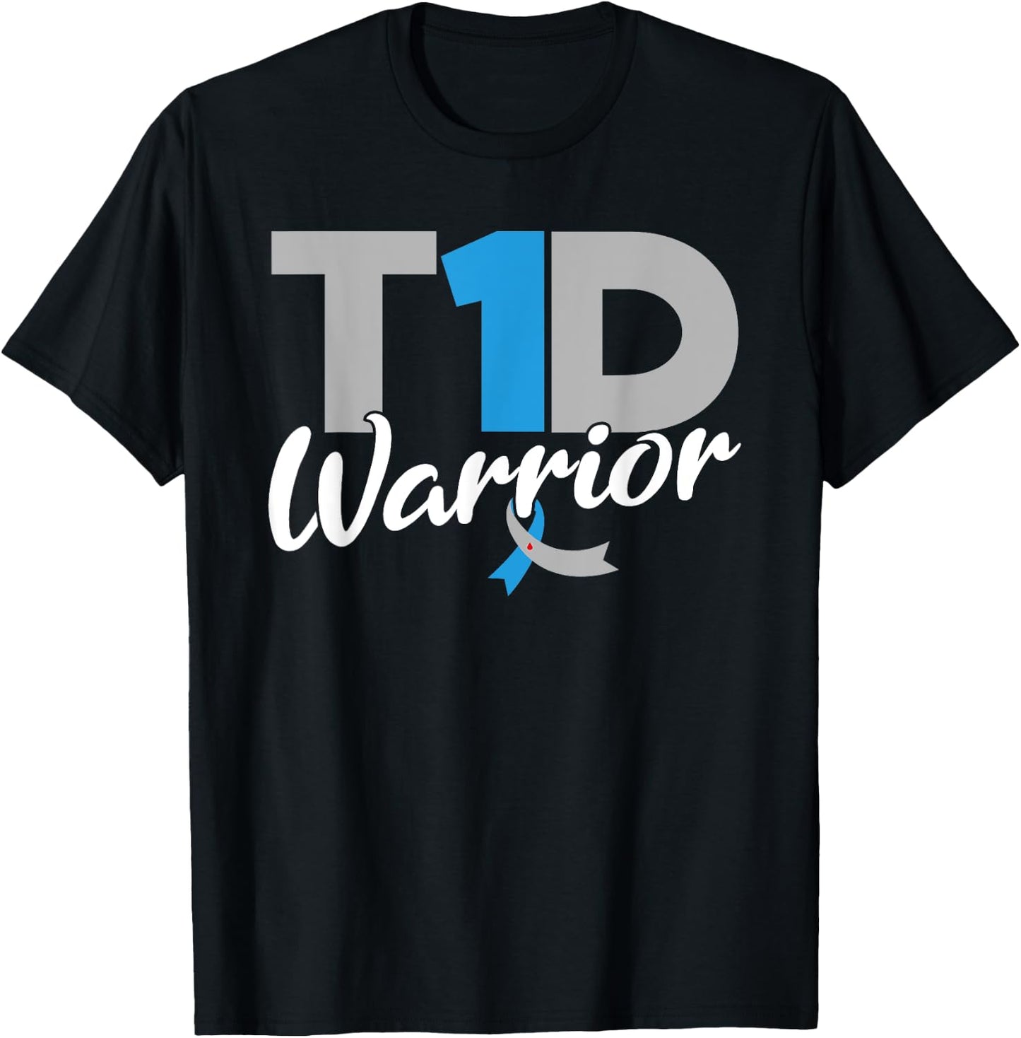 T1D Warrior Diabetes Awareness Type 1 Diabetic T-Shirt - T-Shirt | Black
