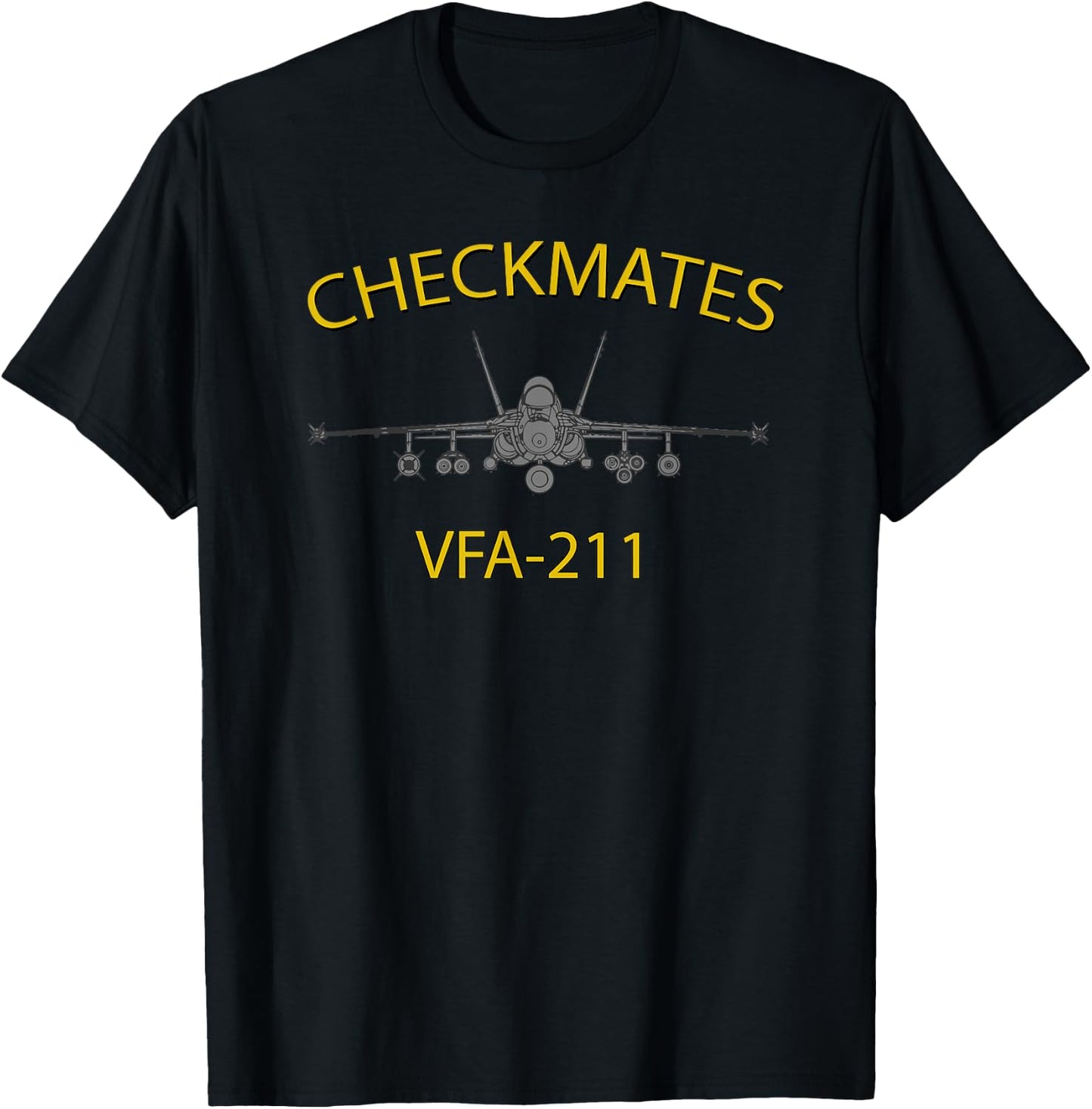 VFA-211 Checkmates Strike Fighter Squadron F-18 Super Hornet T-Shirt - T-Shirt | Black