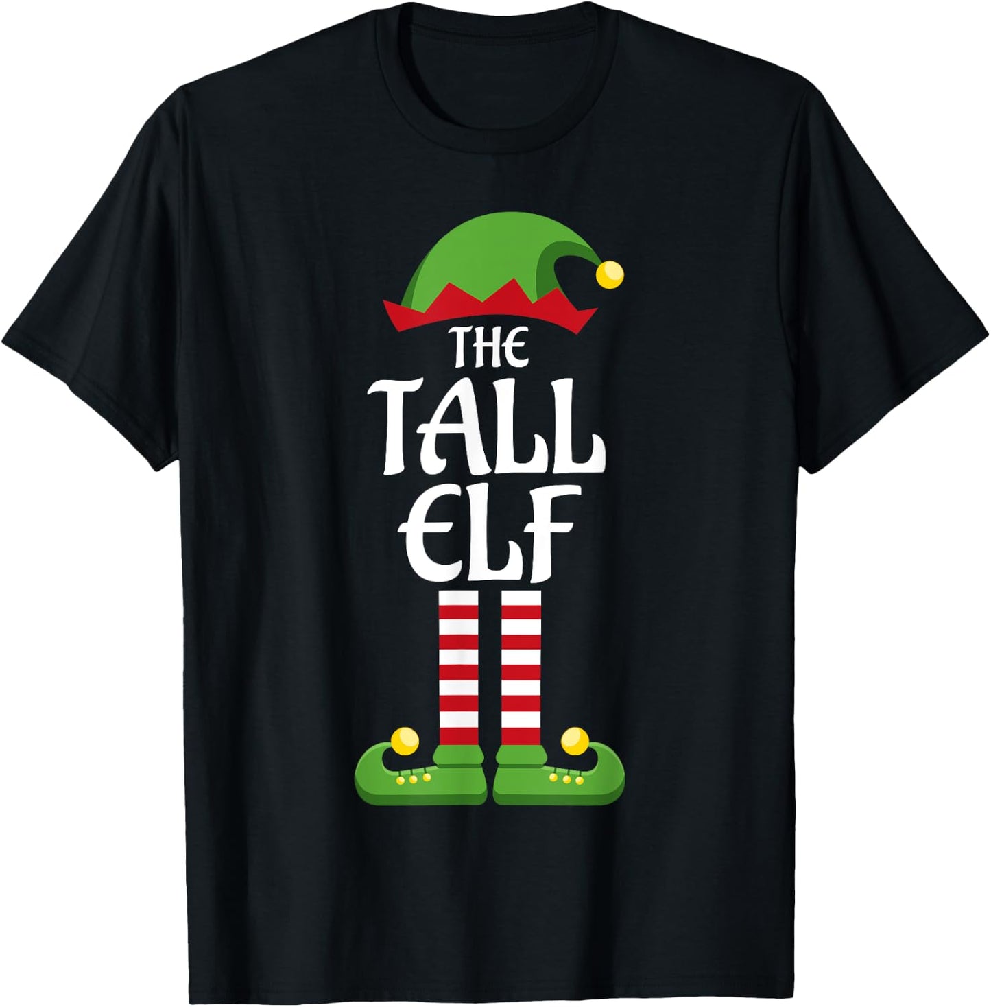 Tall Elf Family Matching Group Christmas T-Shirt - T-Shirt | Black