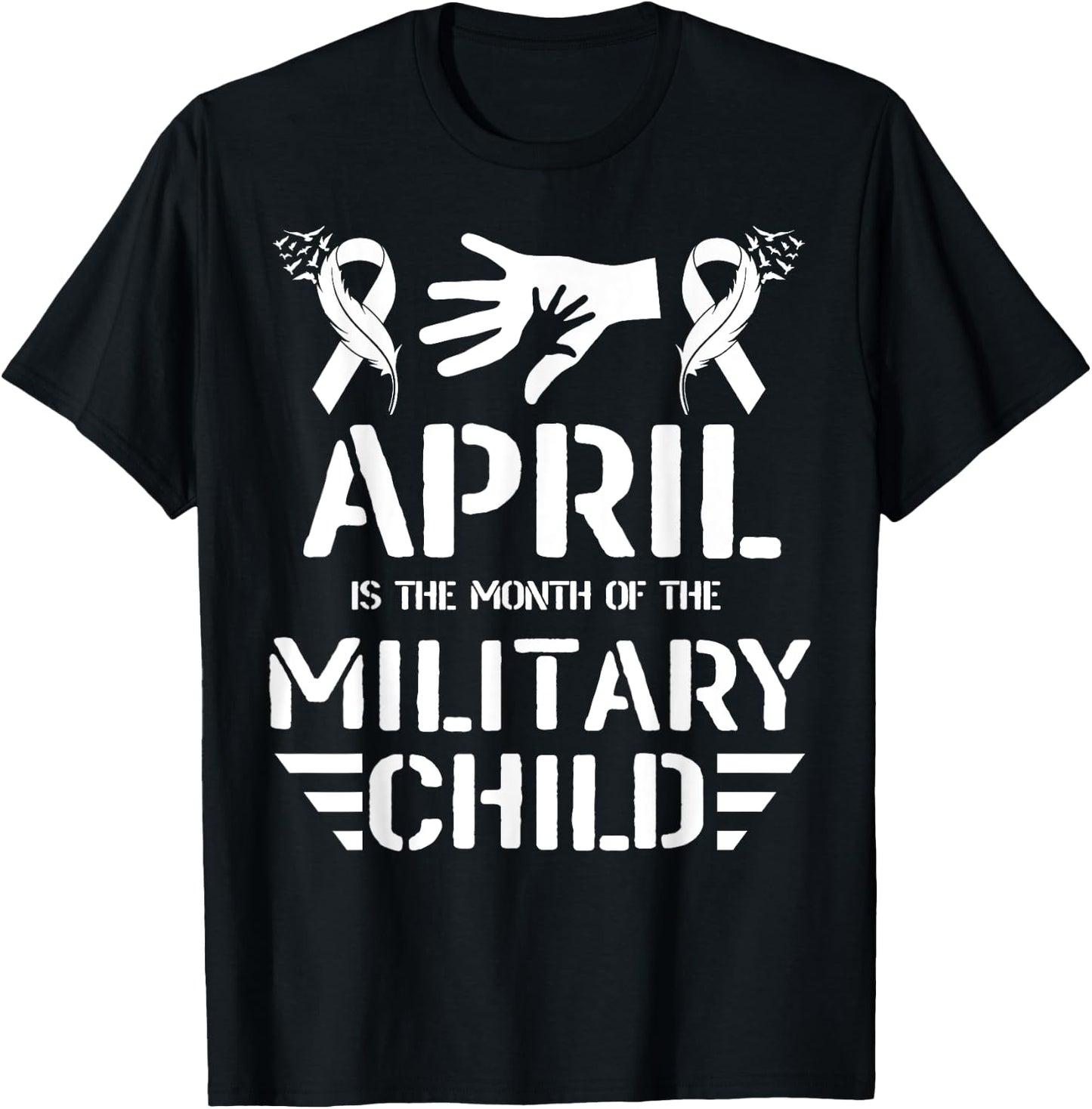 April Is The Month Of The Military Child kids Army Soldier T-Shirt - T-Shirt | Black