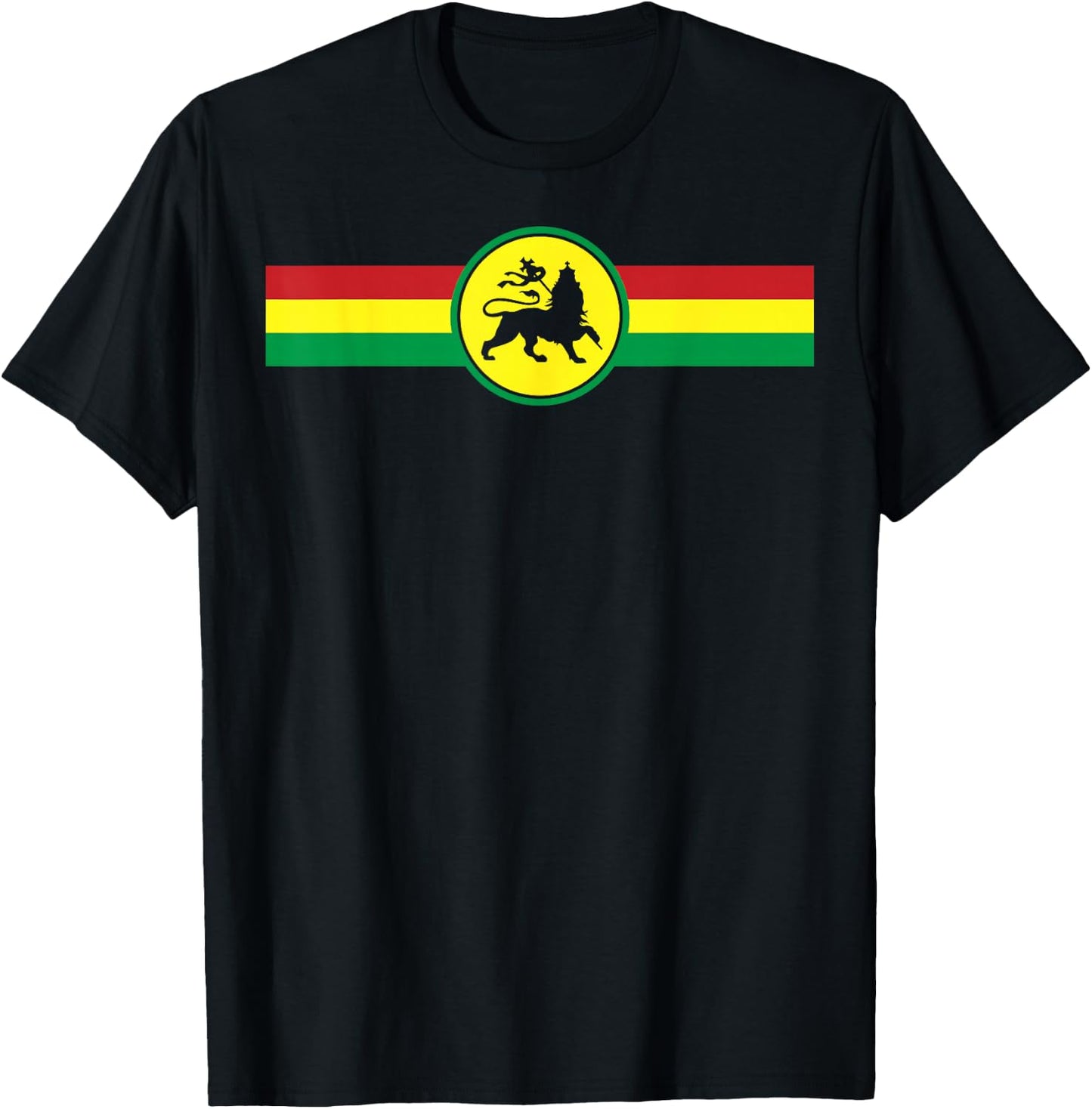 Lion of Judah Judah Rasta Rastafari Reggae T-Shirt - T-Shirt | Black