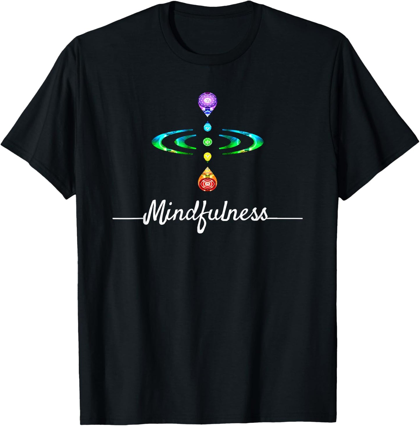 Mindfulness Be Present in Moment Chakra Shirt T-Shirt - T-Shirt | Black