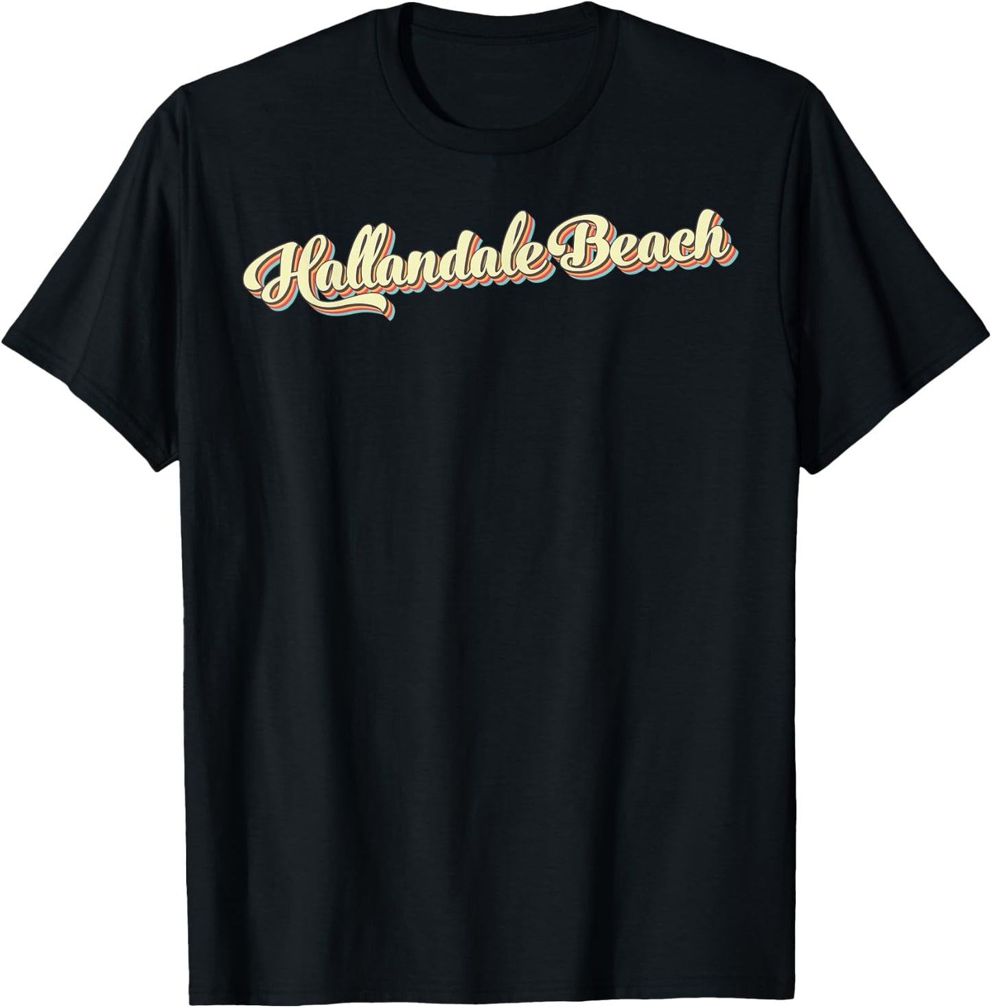 Hallandale Beach Retro Art Baseball Font Vintage Women Kids T-Shirt - T-Shirt | Black