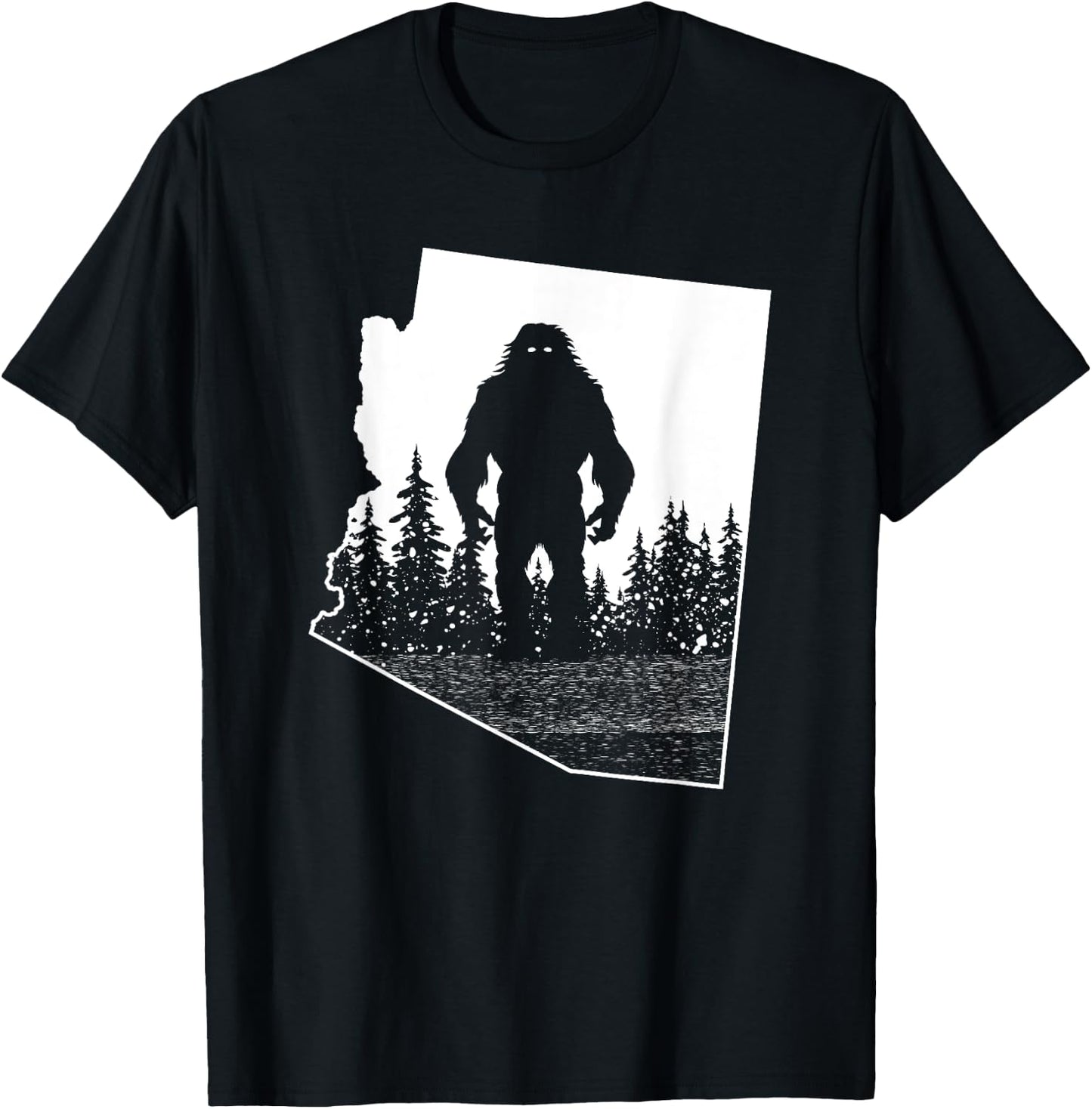 Arizona Bigfoot Nature State Pride Cool Sasquatch Silhouette T-Shirt - T-Shirt | Black