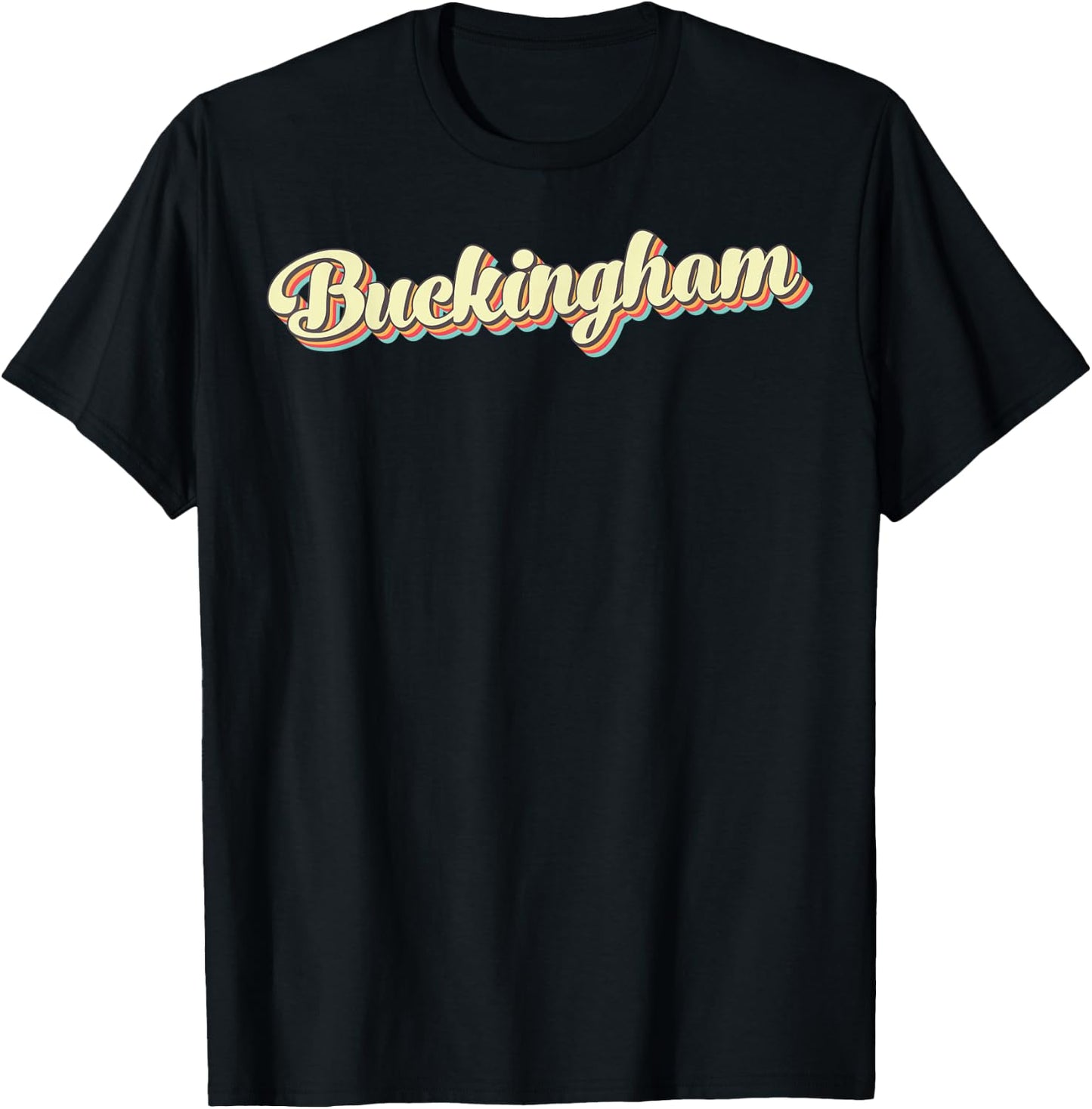Buckingham Retro Art Baseball Font Vintage T-Shirt - T-Shirt | Black