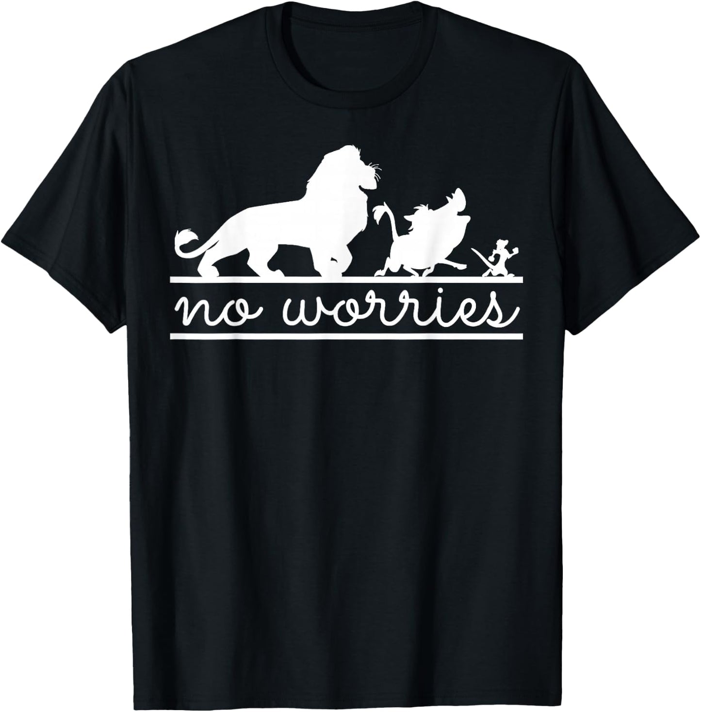 Disney Lion King No Worries Silhouette Trio T-Shirt - T-Shirt | Black