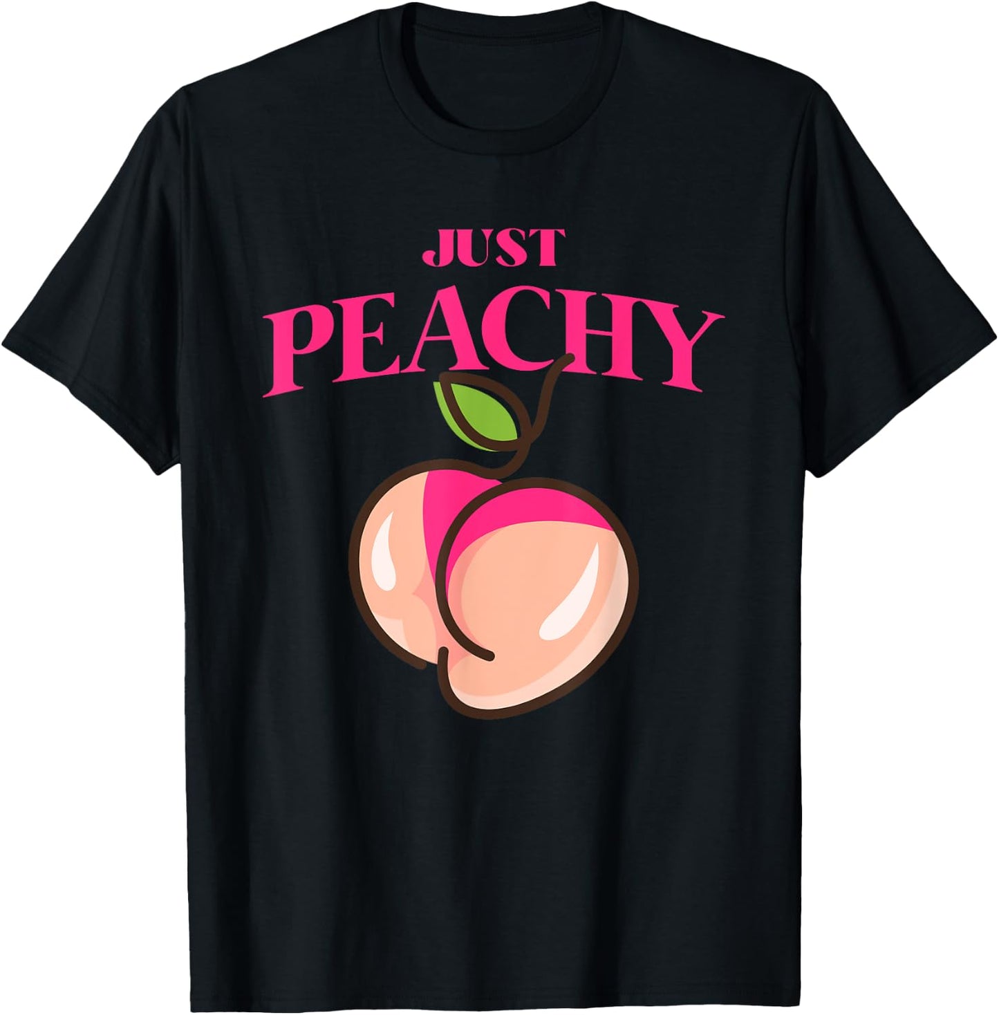 Cool Summer Fruit Retro Just Peachy & keep it Peachy Graphic T-Shirt - T-Shirt | Black