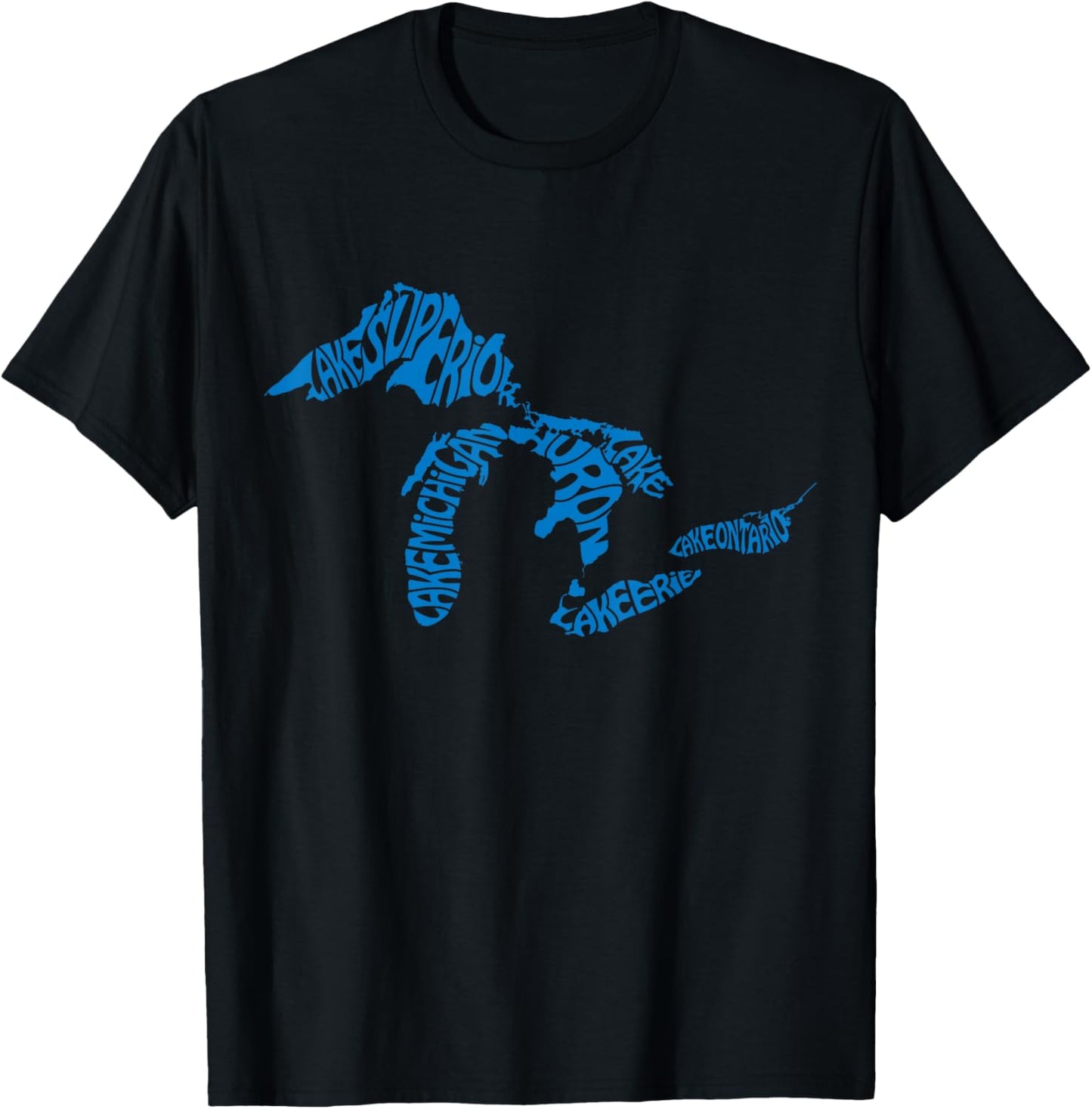 Michigan Love Great Lakes T-Shirt - T-Shirt | Black