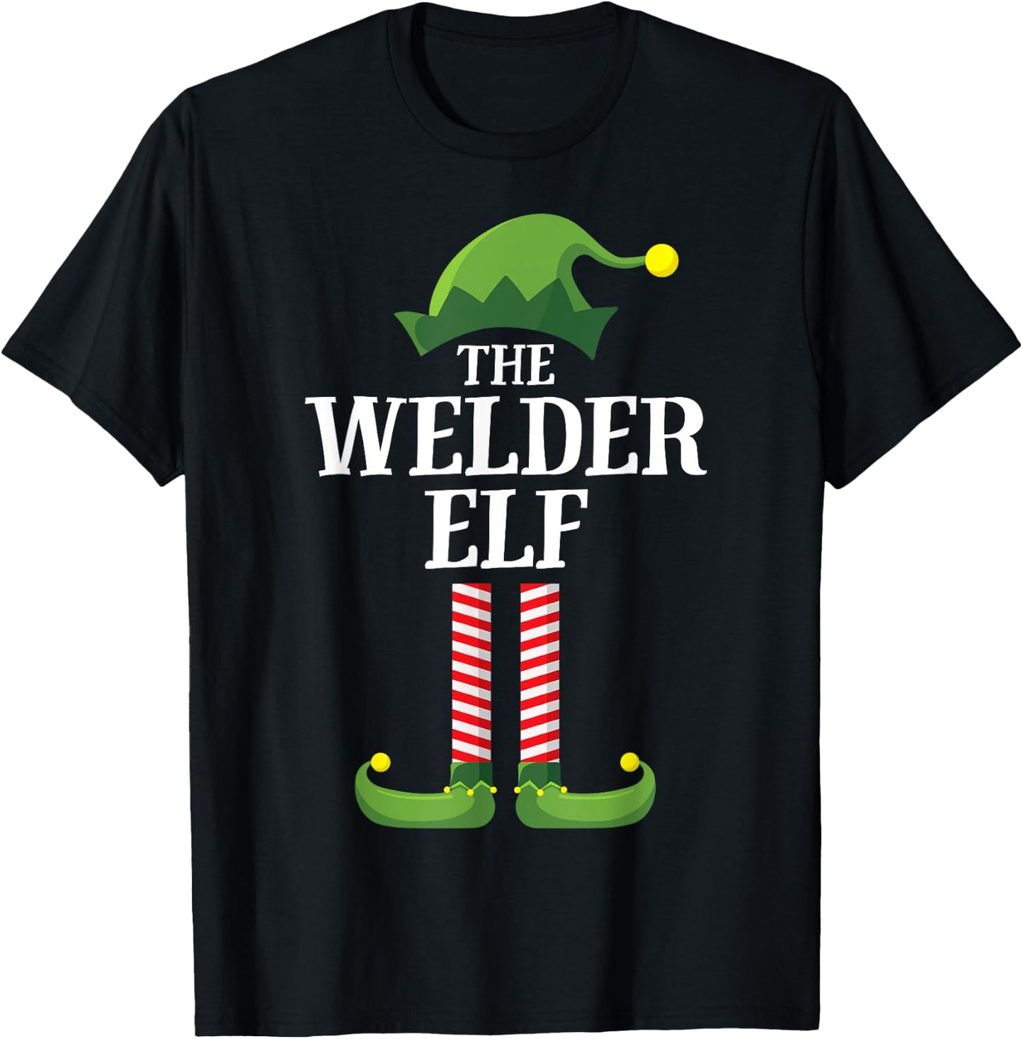 Welder Elf Matching Family Group Christmas Party Pyjamas T-Shirt - T-Shirt | Black