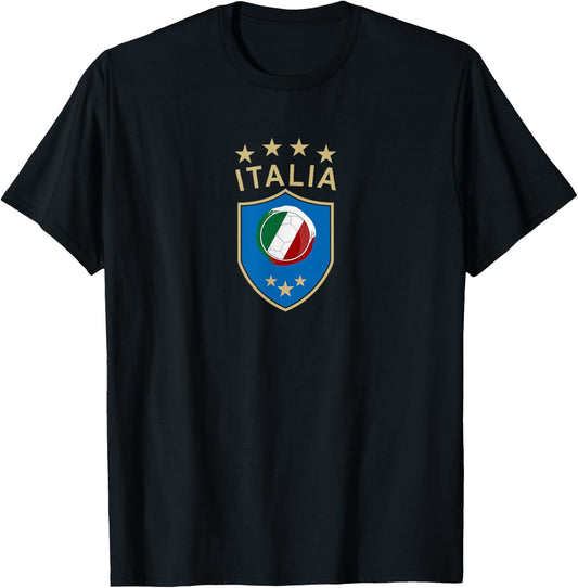 Italy Soccer - Italian Italia Flag Football Player T-Shirt - T-Shirt | Black