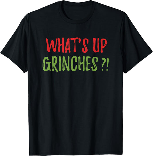 What's Up Party Pooper Funny Christmas Xmas Greeting Pajamas T-Shirt - T-Shirt | Black