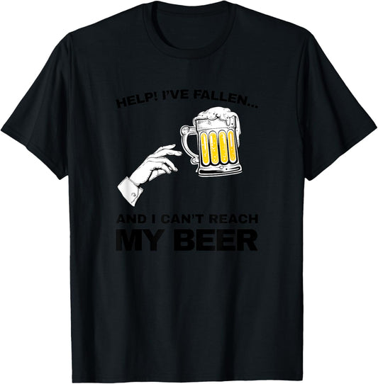 vintage Help I've fallen and i can't reach my beer funny T-Shirt - T-Shirt | Black