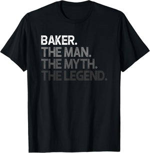 Baker Gift Man Myth The Legend T-Shirt - T-Shirt | Black