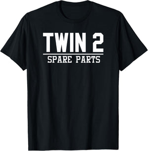 ORIGINAL + SPARE PARTS funny identical twins matching T-Shirt - T-Shirt | Black