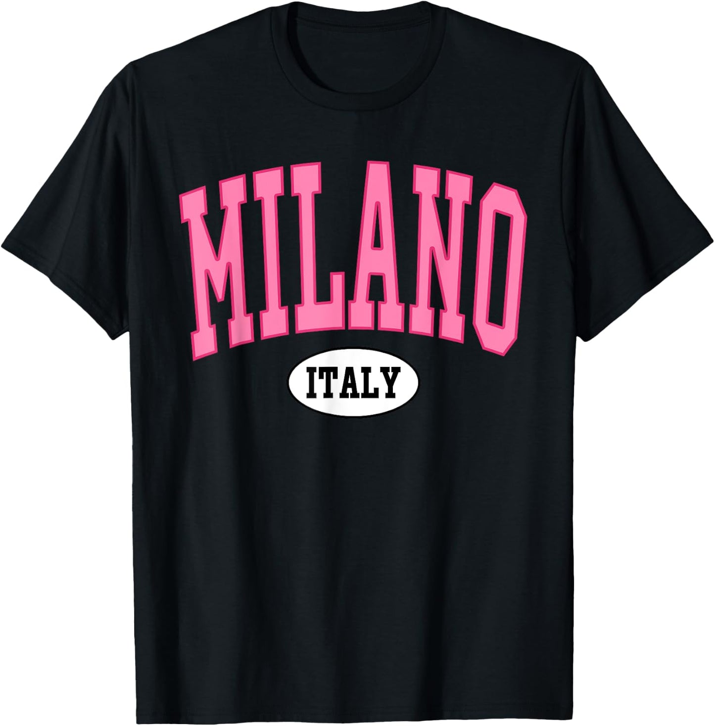 Milano Italy Retro Varsity Style T-Shirt - T-Shirt | Black