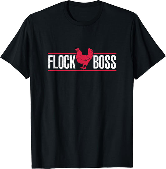 Flock Boss Chicken Farmer Farming T-Shirt - T-Shirt | Black