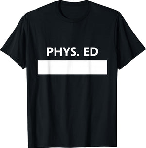 Gym PE Class Uniform School Physical Education Middle T-Shirt - T-Shirt | Black
