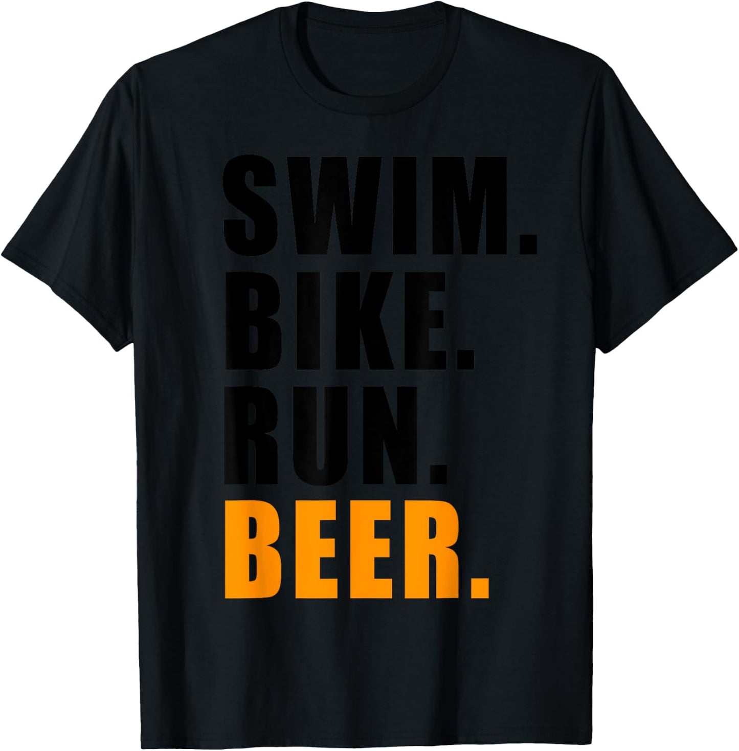 Swim Bike Run Beer Triathlete Triathlon Sport T-Shirt - T-Shirt | Black