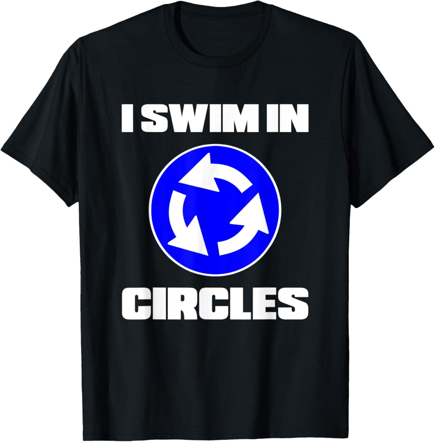 I Swim In Circles Funny Amputee Amputation Swimming Swimmer T-Shirt - T-Shirt | Black