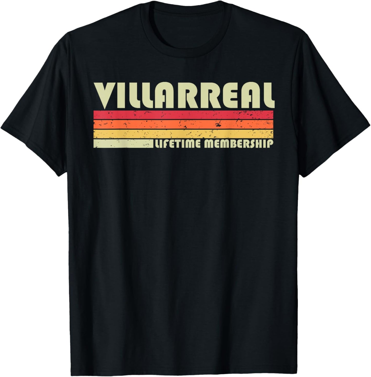 VILLARREAL Surname Funny Retro Vintage 90s Birthday Reunion T-Shirt - T-Shirt | Black