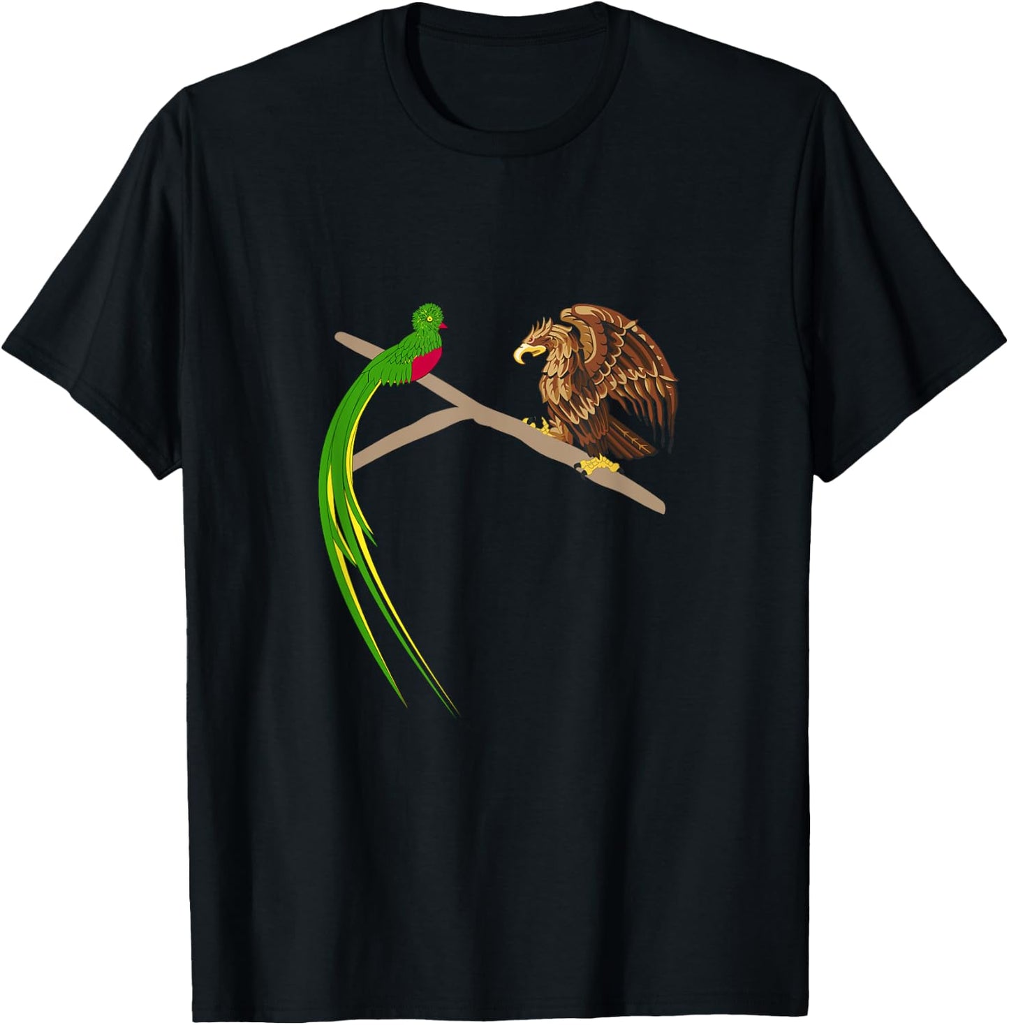 Guatemalan Quetzal and Mexican eagle bird T-Shirt - T-Shirt | Black