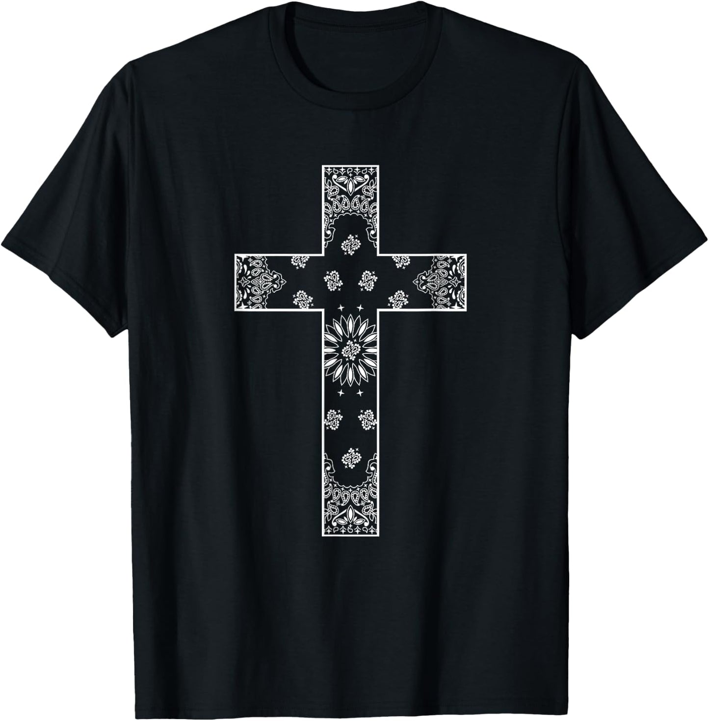 Christian Catholic Bandana Cross Faith Jesus T-Shirt - T-Shirt | Black