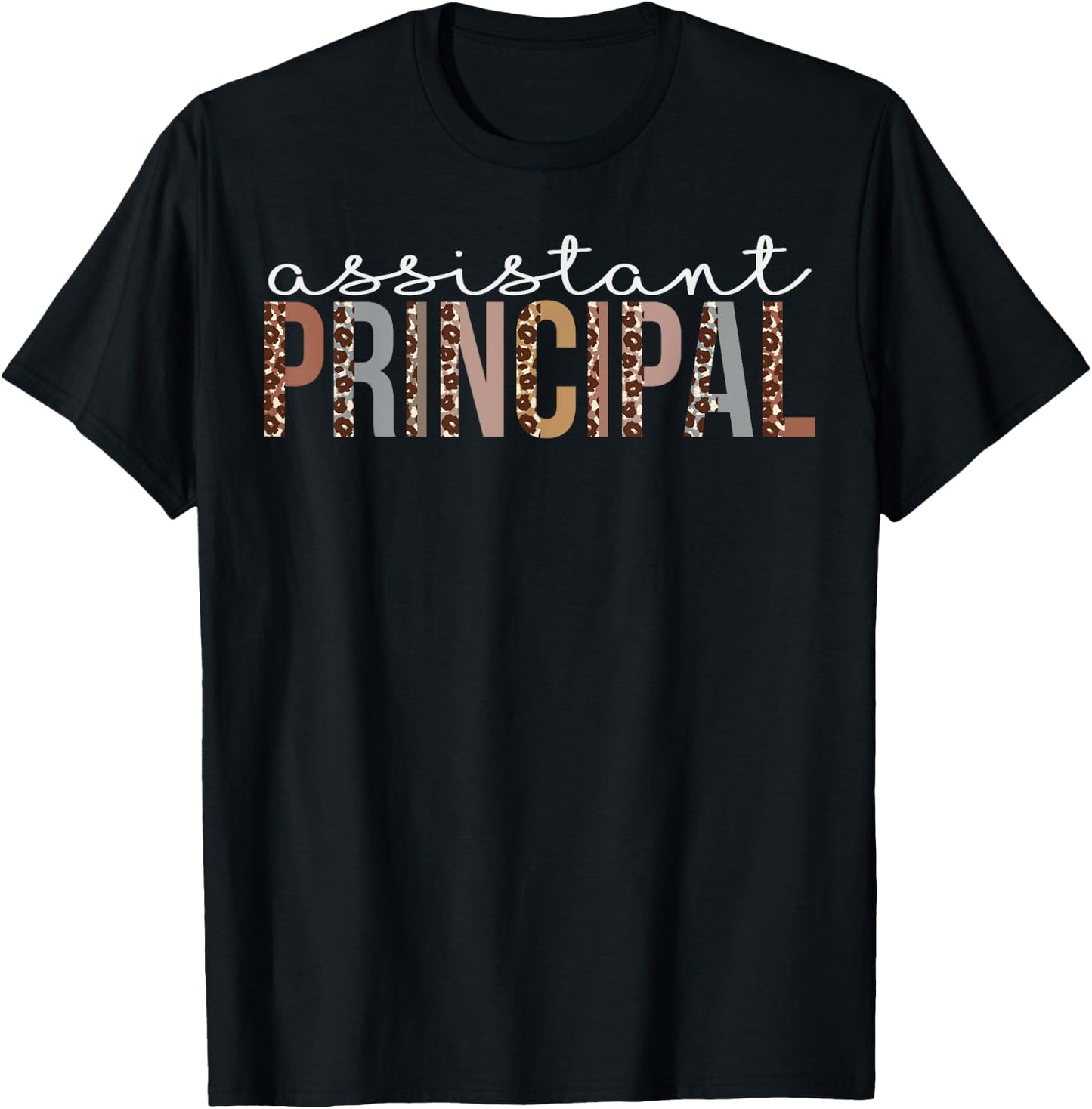 Assistant Principal Leopard Appreciation For Work T-Shirt - T-Shirt | Black