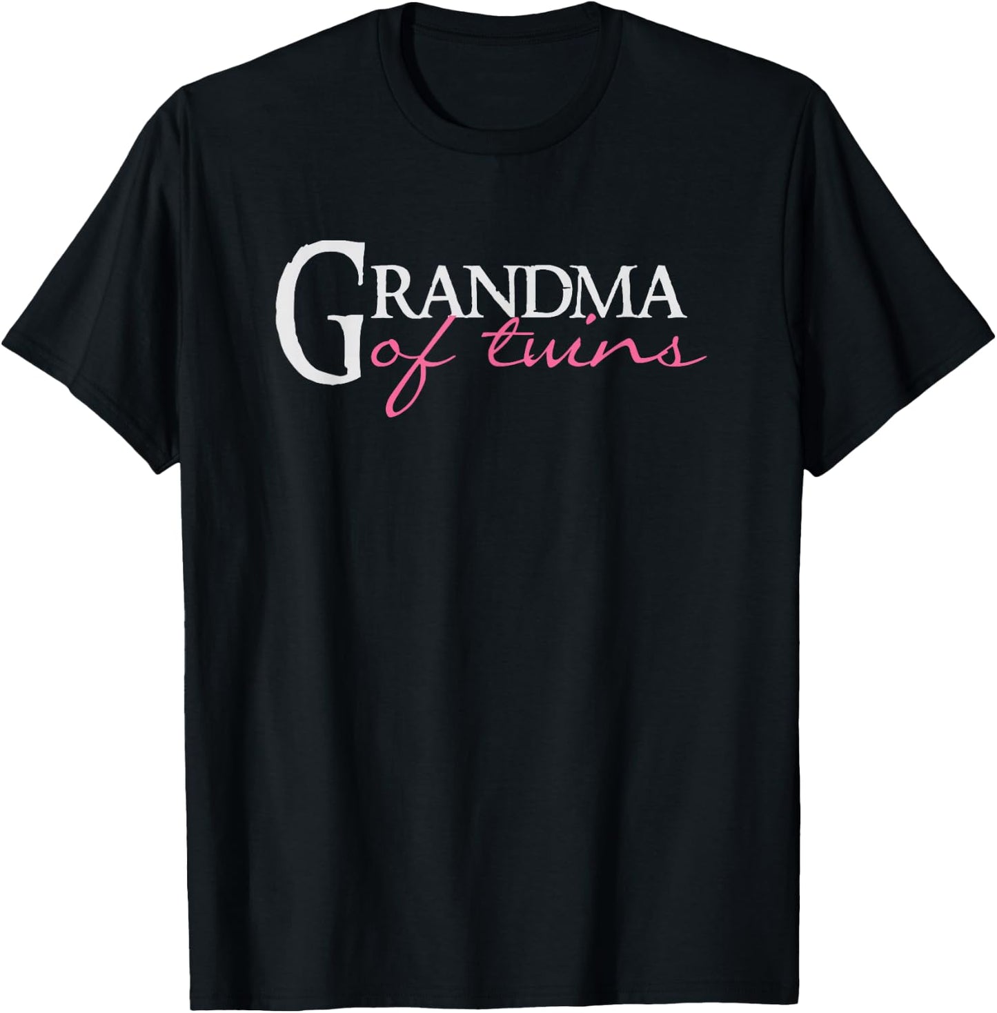 BullQuack Grandma of Twins - Proud Twin Grandparent T-Shirt - T-Shirt | Black