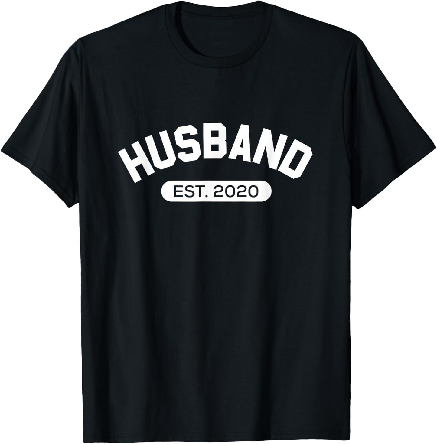 Funny Family Husband Est. 2020 Married This Year Newlywed T-Shirt - T-Shirt | Black