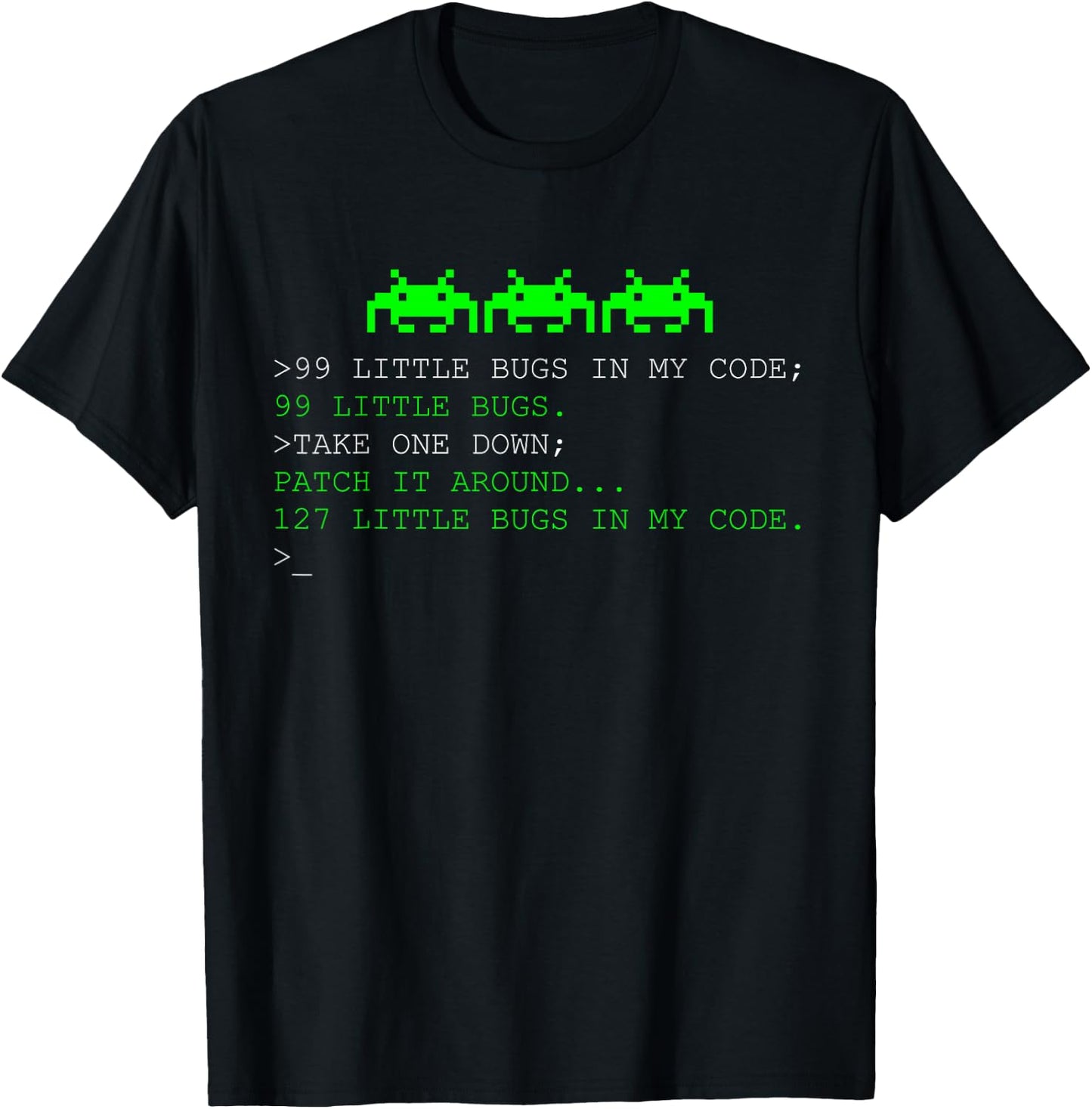 Programmer 99 Little Bugs in My Code T-Shirt - T-Shirt | Black