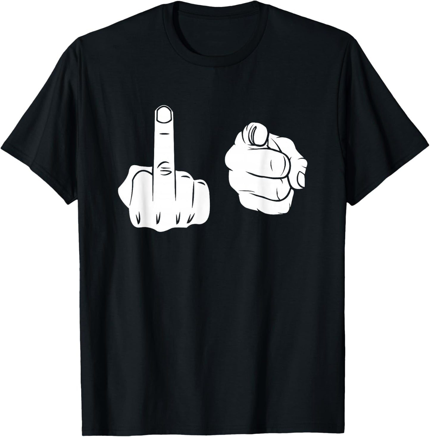 Fuck-You Shirt Middle Finger Pointing Fuk You F.uck You T-Shirt - T-Shirt | Black