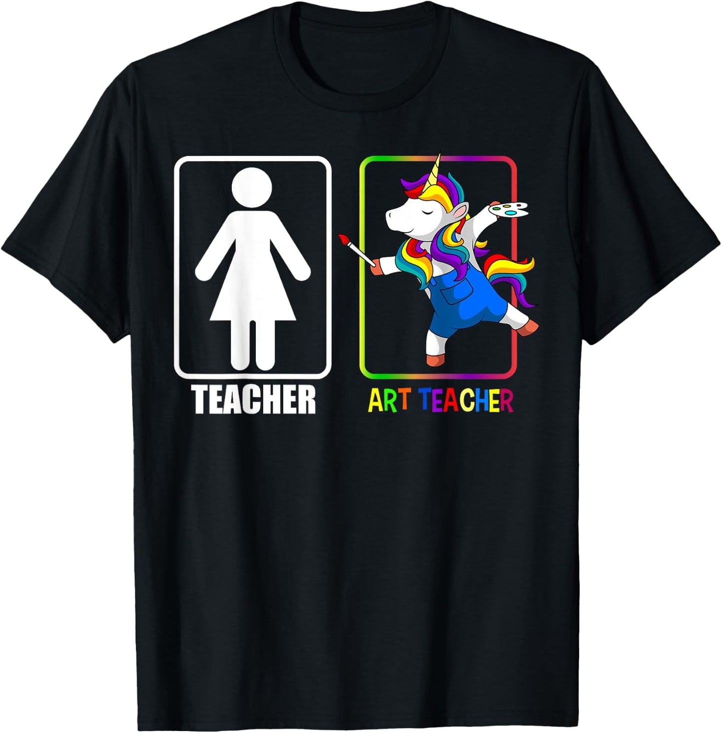 Art Teacher Unicorn Lover Visual Arts Painting Drawing T-Shirt - T-Shirt | Black
