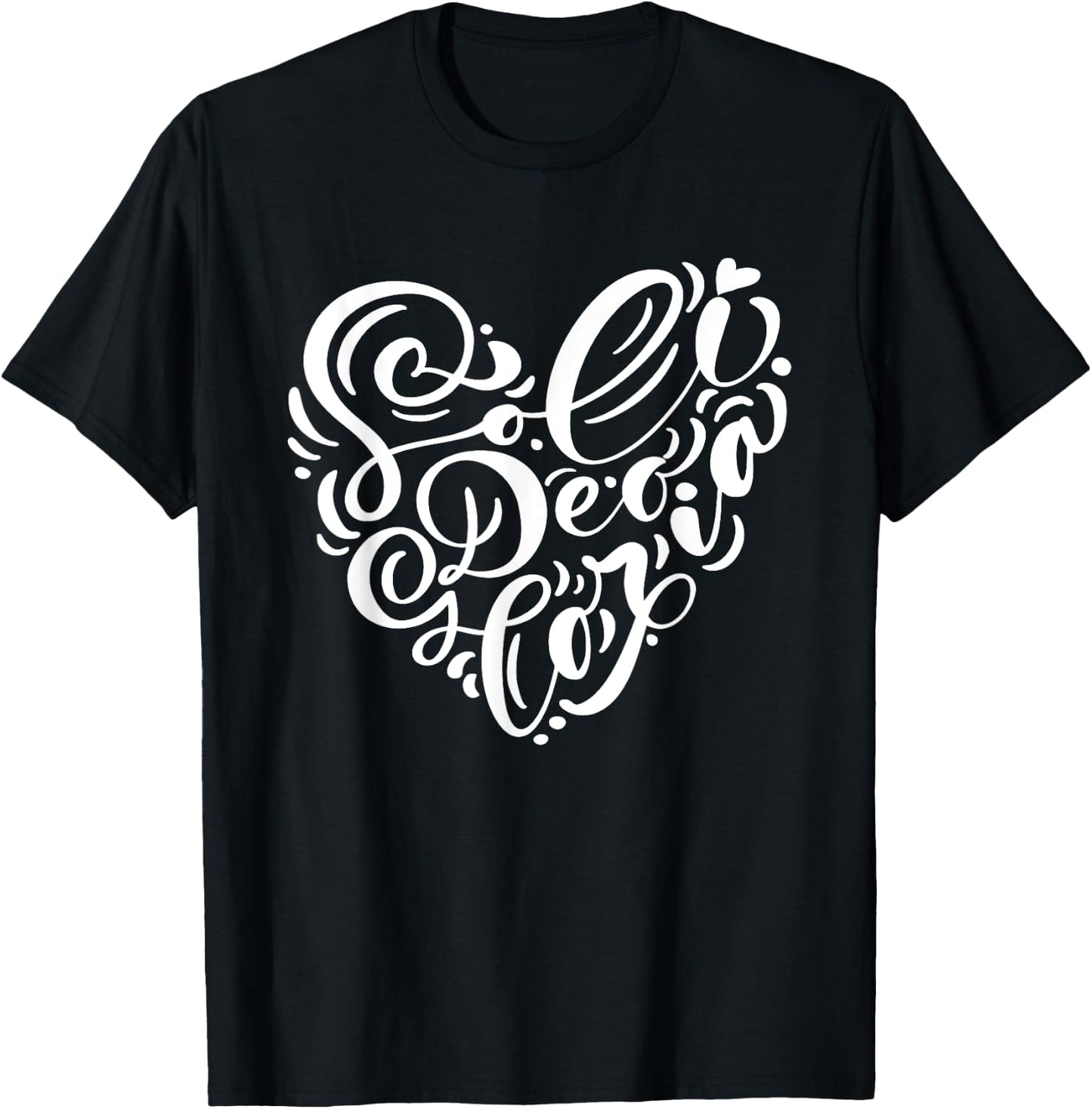 Soli Deo Gloria | Glory to God Alone | Feminine Christian T-Shirt - T-Shirt | Black