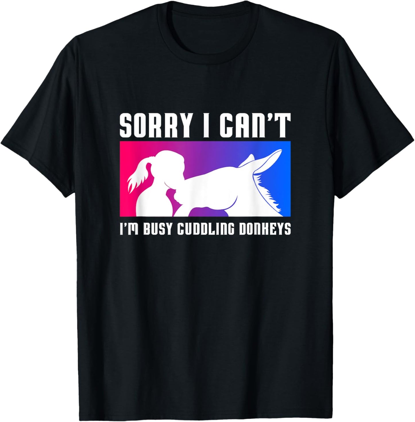 Cuddling Donkeys Ironic Baby Donkey T-Shirt - T-Shirt | Black