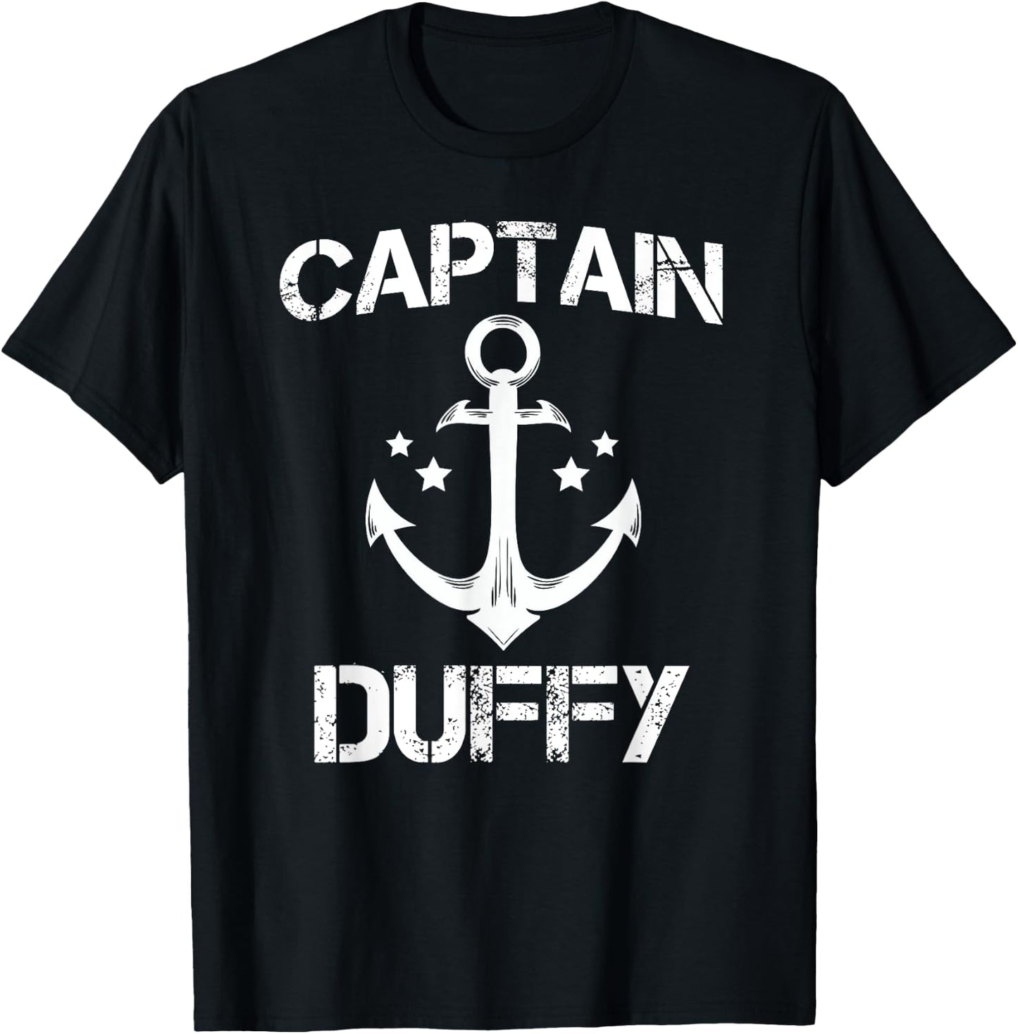 CAPTAIN DUFFY Funny Birthday Personalized Surname Clan Gift T-Shirt - T-Shirt | Black