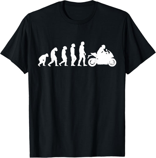 Motorcycle Evolution Funny Racing Sport Street Bike Biker T-Shirt - T-Shirt | Black