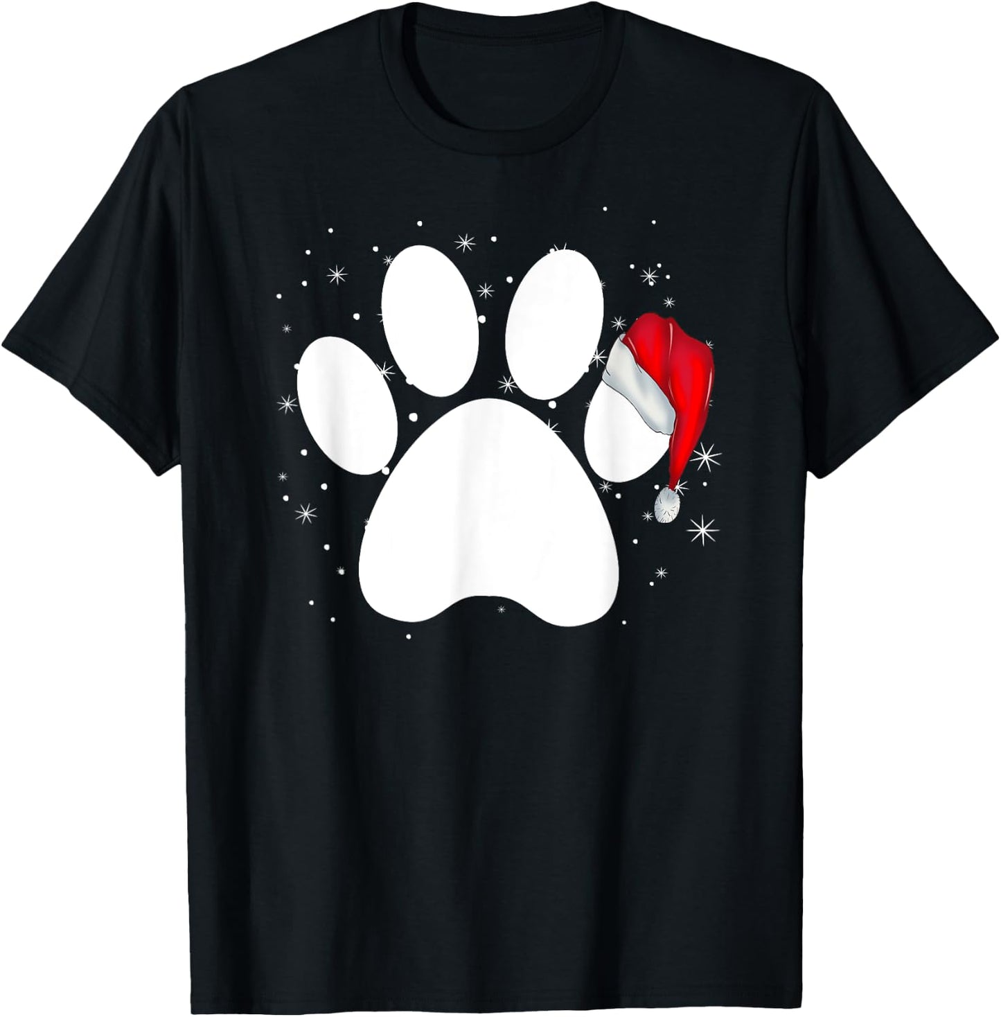 Paw Xmas Dog Christmas Funny Family Matching Outfits Dogs Women Kids T-Shirt - T-Shirt | Black