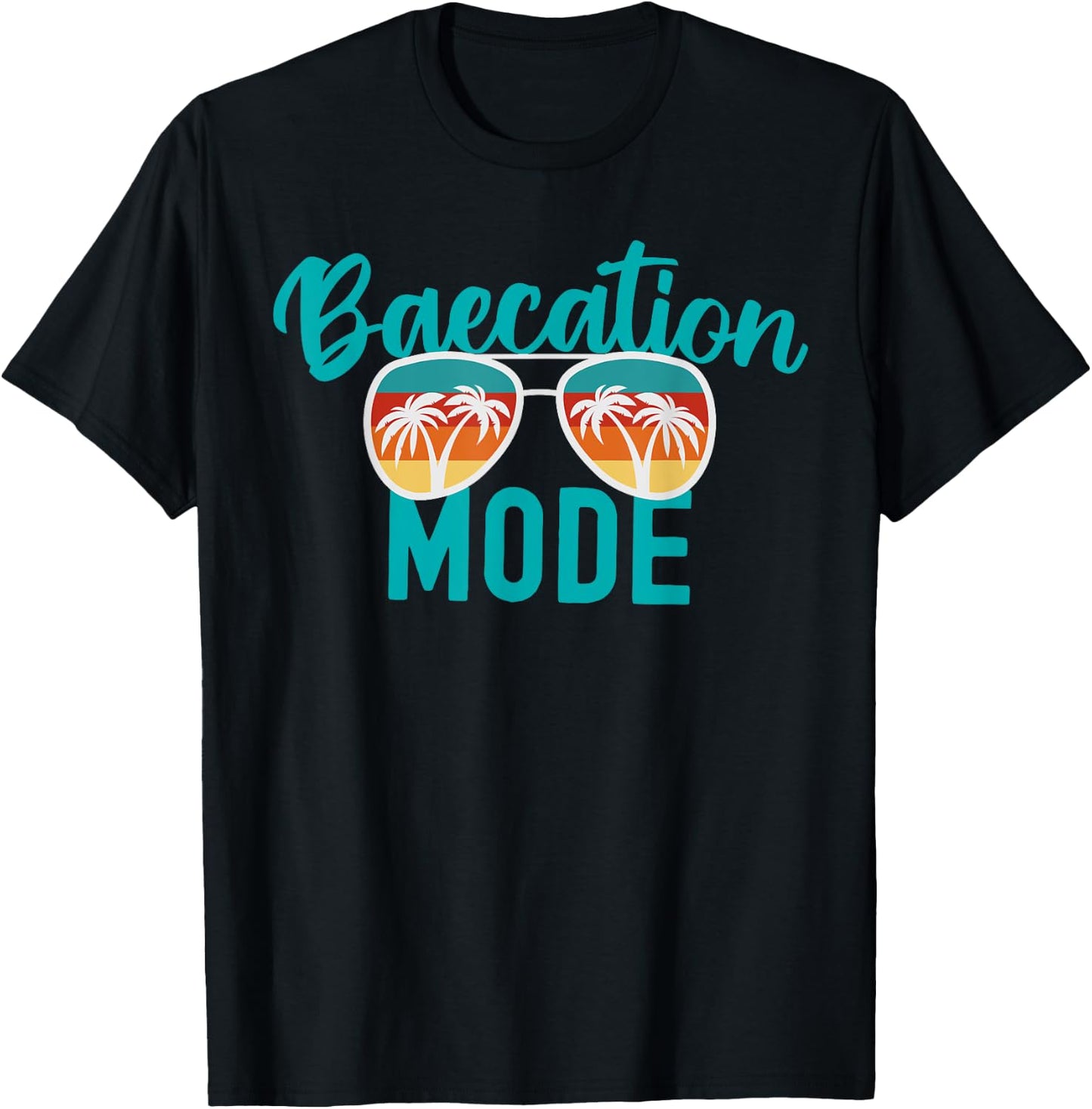 Cute Couples Trip Matching Vacation Baecation Mode T-Shirt - T-Shirt | Black