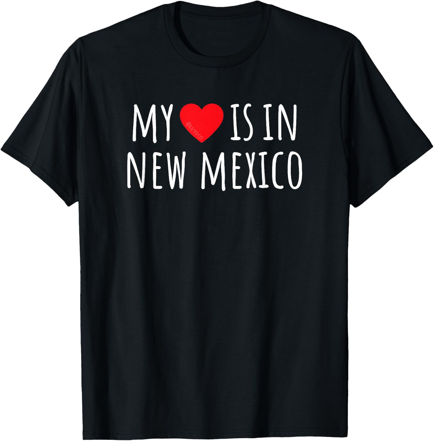 MY HEART IS IN NEW MEXICO Cute American State T-Shirt - T-Shirt | Black