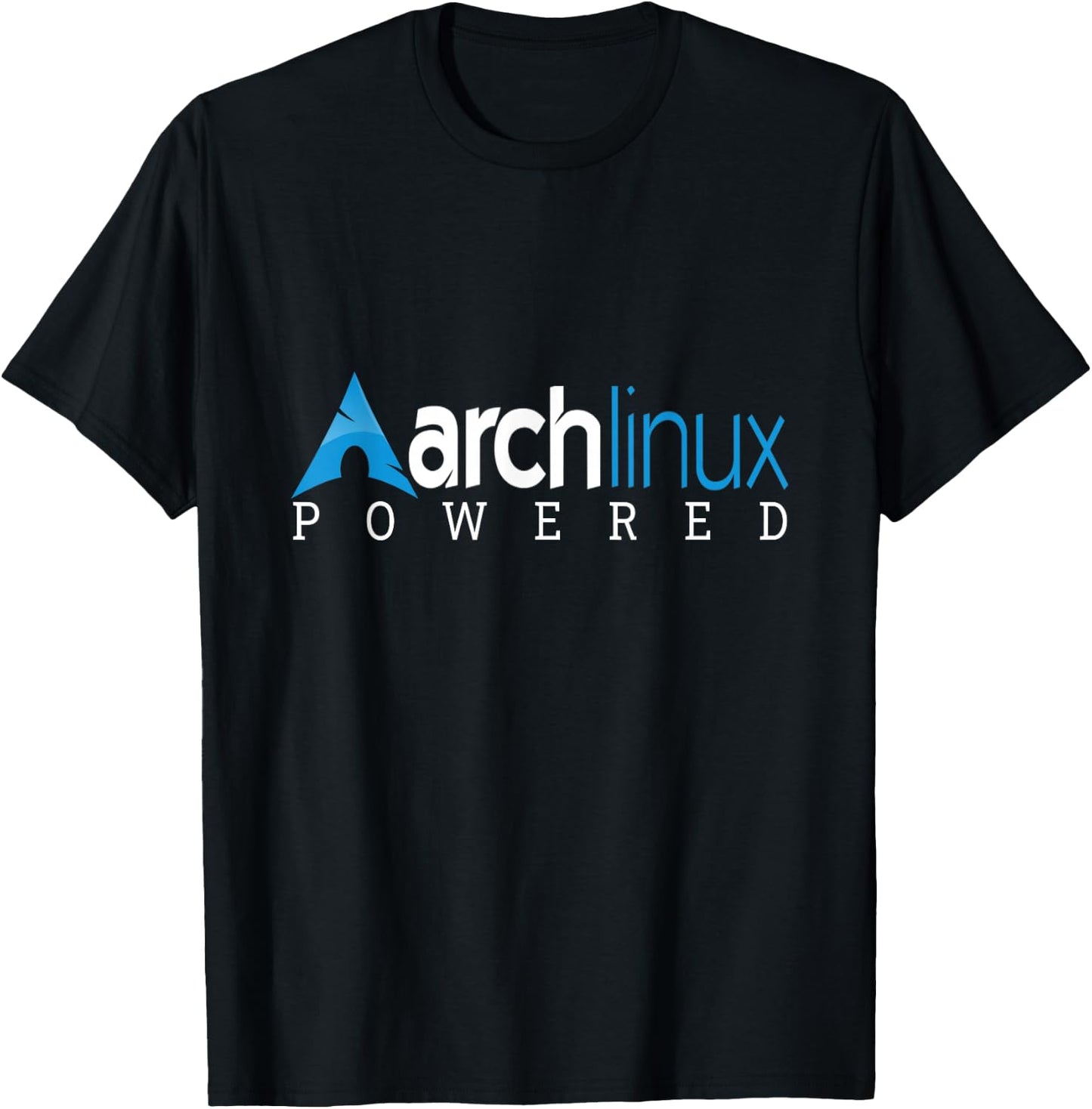 Powered by Arch Linux tagline and Logo Open Source Os T-Shirt - T-Shirt | Black