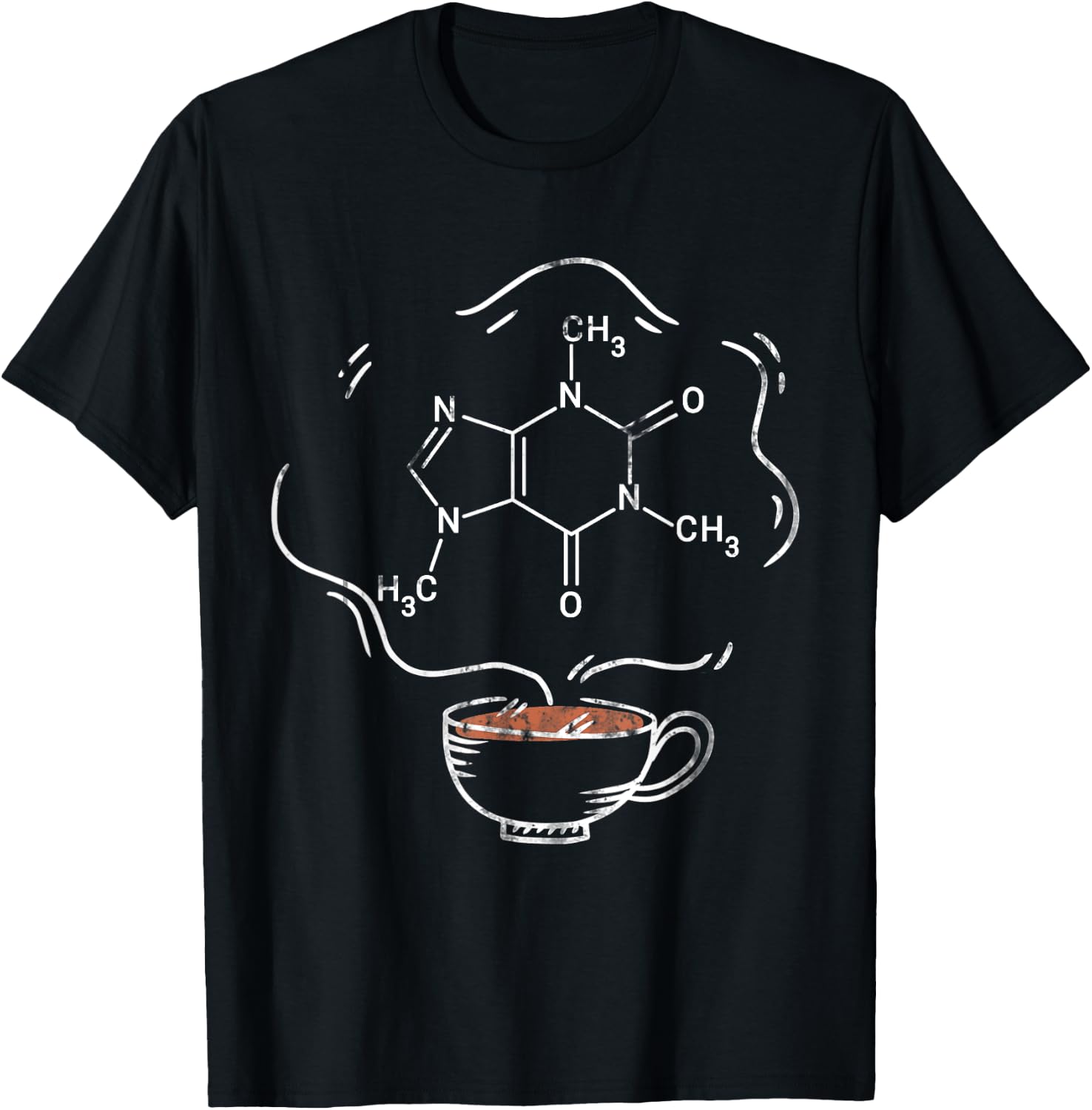 Caffeine Molecule Organic Chemistry Scientist Barista T-Shirt - T-Shirt | Black