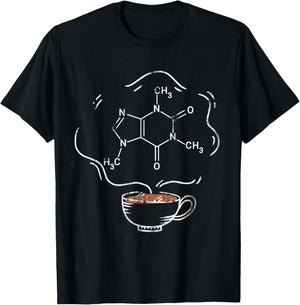 Caffeine Molecule Organic Chemistry Scientist Barista T-Shirt - T-Shirt | Black