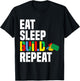 Eat Sleep Build Repeat Brick Builder Blocks Master Builder T-Shirt - T-Shirt | Black