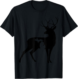 Michigan Deer Hunter Great Lakes Pure Michigan Outdoors T-Shirt - T-Shirt | Black