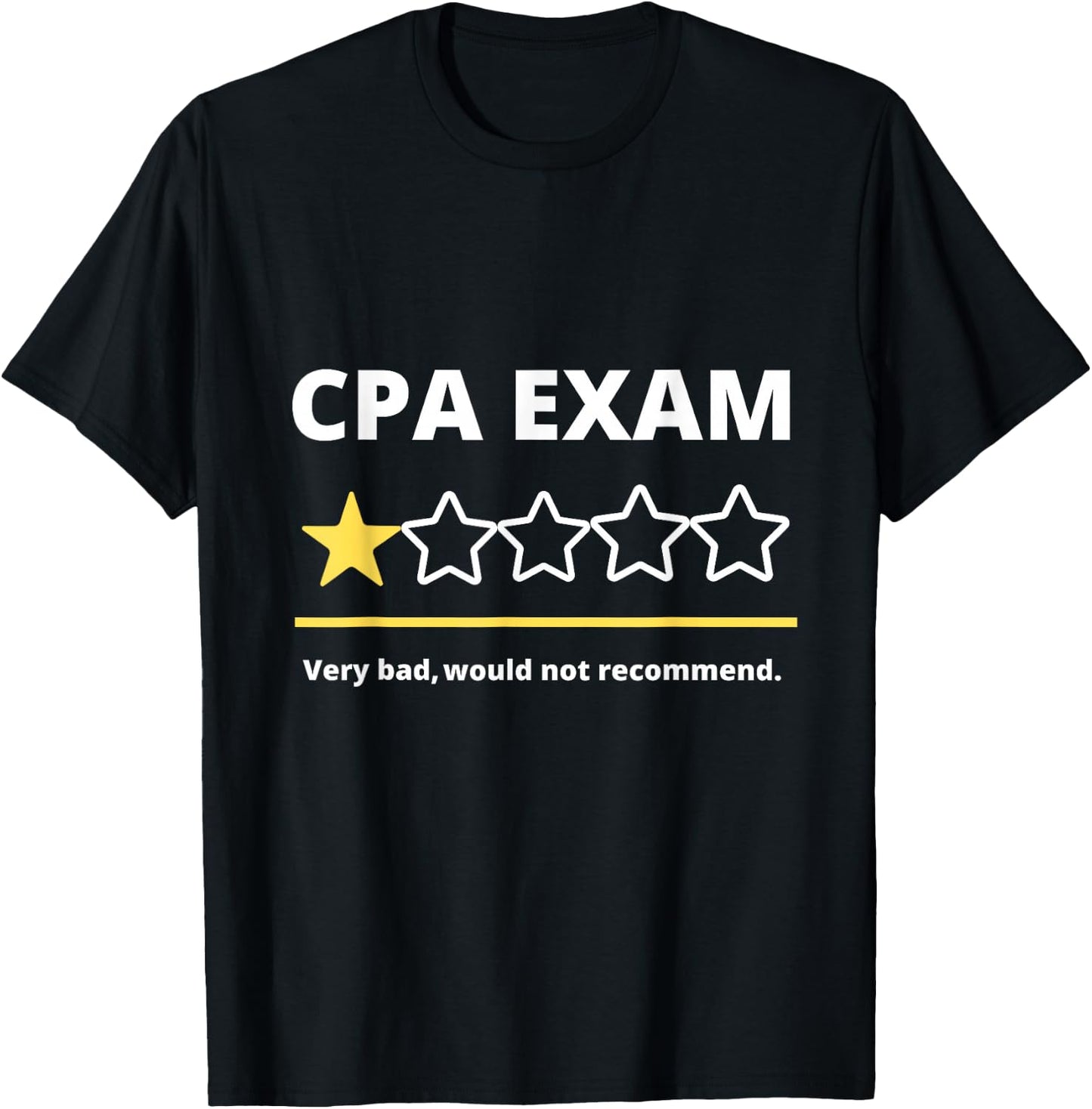 Funny CPA Exam Accountant women gift One Star T-Shirt - T-Shirt | Black