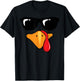 Coolest Turkey Face Funny Thanksgiving Day for Kids T-Shirt - T-Shirt | Black