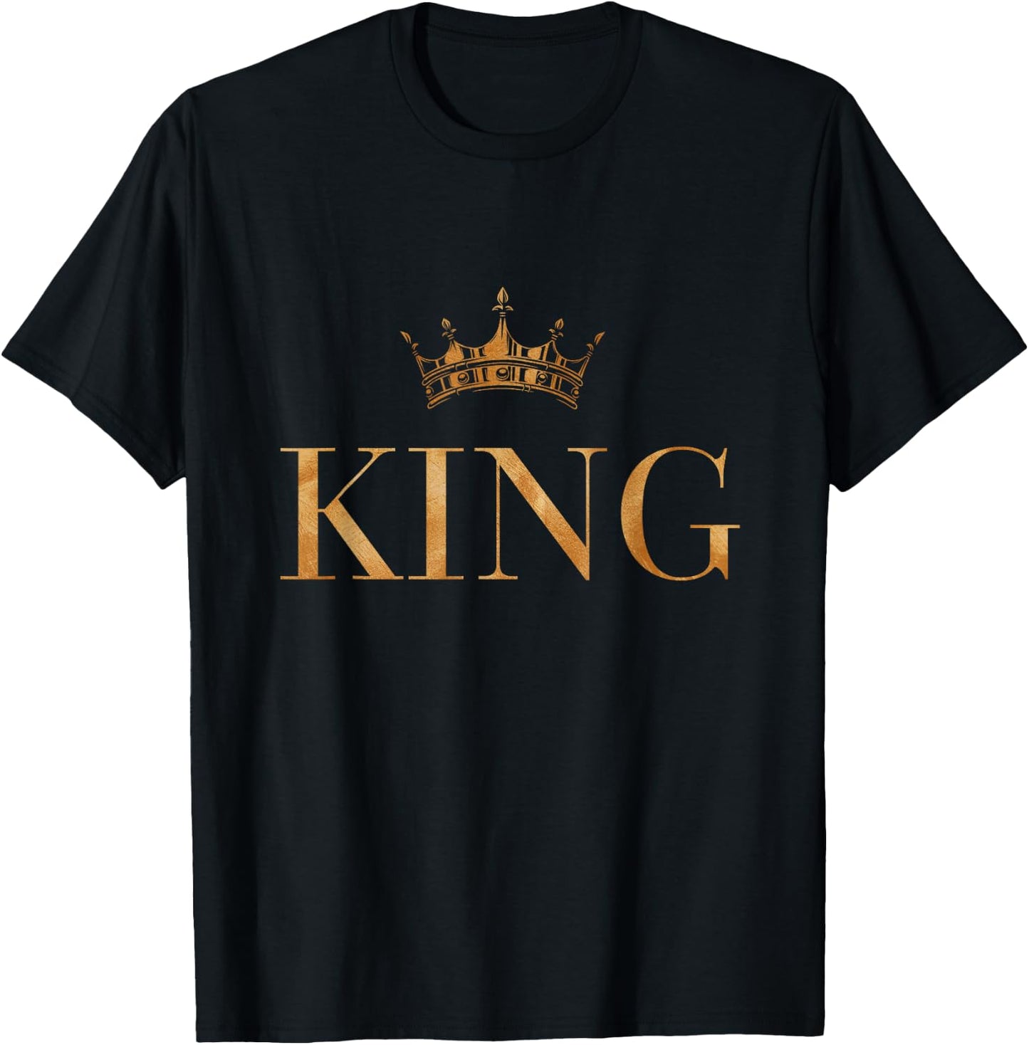 King Gold Crown Minimalist Halloween Costume Matching T-Shirt - T-Shirt | Black