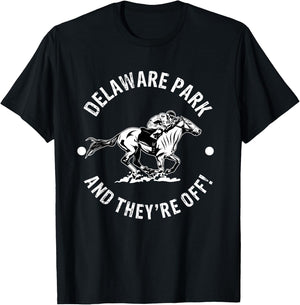 Delaware Park Racetrack Horse Racing Fan Equestrian DE Derby T-Shirt - T-Shirt | Black
