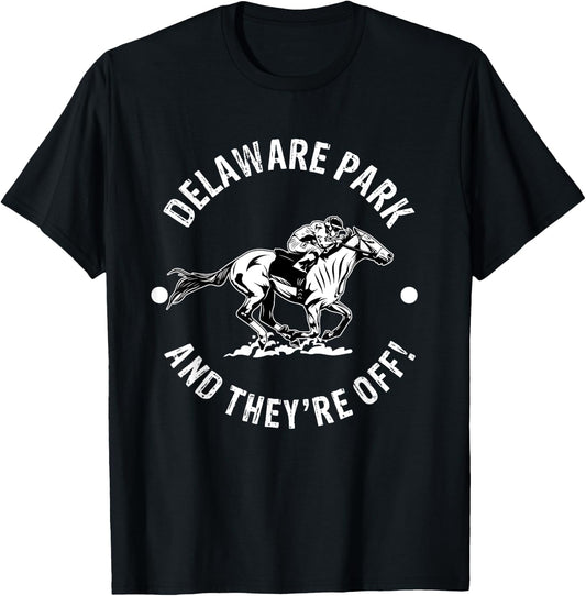 Delaware Park Racetrack Horse Racing Fan Equestrian DE Derby T-Shirt - T-Shirt | Black